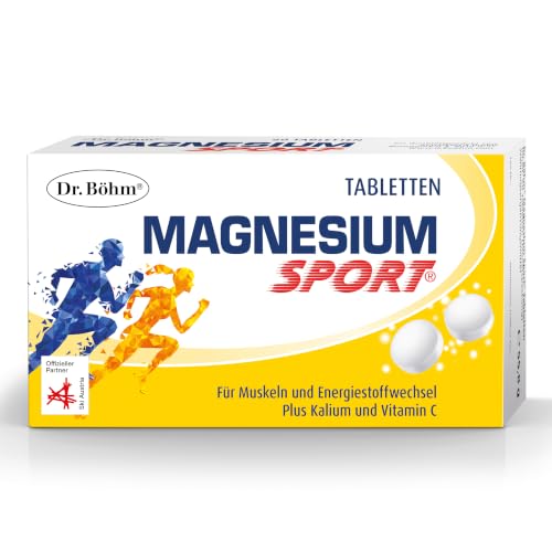 Dr. Böhm Magnesium Sport Tabletten: Für Muskeln und Energiestoffwechsel mit Magnesium Kalium und Vitamin C ideal für Sportler 60 Stück