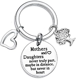 Mum Daughter Gifts Keychain Long Distance Gifts for Mum from Daughter Mothers Day Christmas Wedding Gifts Daughter Mothers and Daughters Never Truly Part (Mothers and Daughters)