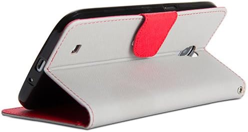 Galaxy Mega 6.3 Case, GMYLE (R) Wallet Case Classic for Samsung Galaxy Mega 6.3 I9200 - Silver Grey & Red PU Leather Slim Magnetic Flip Stand Cover