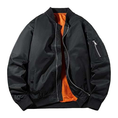 Veste bomber homme ample contre le froid : fini d'avoir froid en blouson noir XL