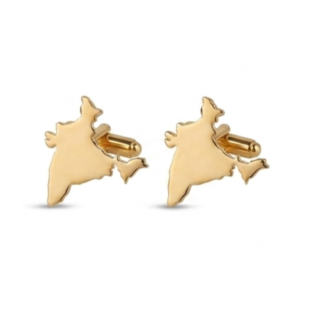India Patriot Map Design Cufflinks for Men | Stylish India Map Cufflinks | Premium Formal Shirt Accessories | Patriotic Wedding Office Party Gift-image-38