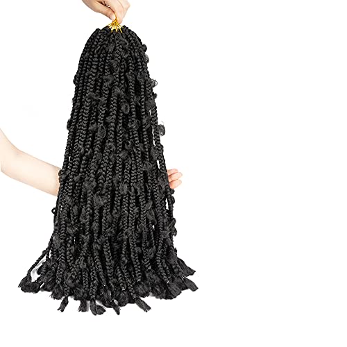 Jungle Box Braid Crochet Braids Black 6 packs 22 Inch Crochet Braids Goddess Box Braids Hair Pre Looped Locs Crochet Braids for Women(1B)