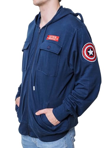 Marvel Captain America Patch Shield Jacket Hoodie