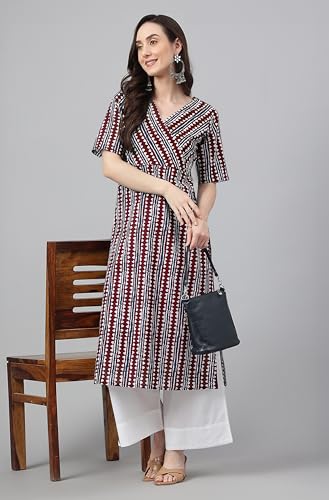 Image of Janasya Women's Cotton Regular Fit Casual Kurta
