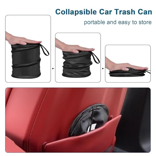 Image of TAZLYN car mini car dustbin Foldable Waste Bin Garbage Storage for Car accessories Trash Bin Can Holder dustbin bags small garbage bags Foldable mini car dustbin Cars, Home, Office,(Black Pack 1)