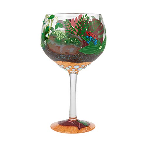 Enesco Designs by Lolita Rainforest Terrarium Copa Artisan Cocktail Glass, 24 Ounce, Multicolor