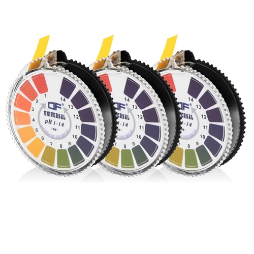 3 Rolle PH Teststreifen,Messbereich 0-14,Lackmus Indikator Universalpapier,Indikatorpapier für Speichel,pH-Farbkartenintervalle,leicht zu lesen,für Unterricht,Aquarien,Trinkwasser(5 m/Rolle)