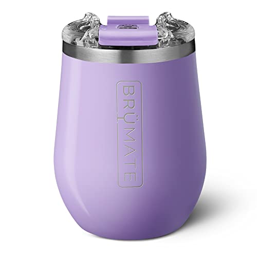 Brümate Uncork'd Xl Müv - 100% Leak-Proof 14Oz Insulated Wine Tumbler With Lid - Vacuum Insulated Stainless Steel Wine Glass - Perfect For Travel & Outdoors (Violet) #TOP21