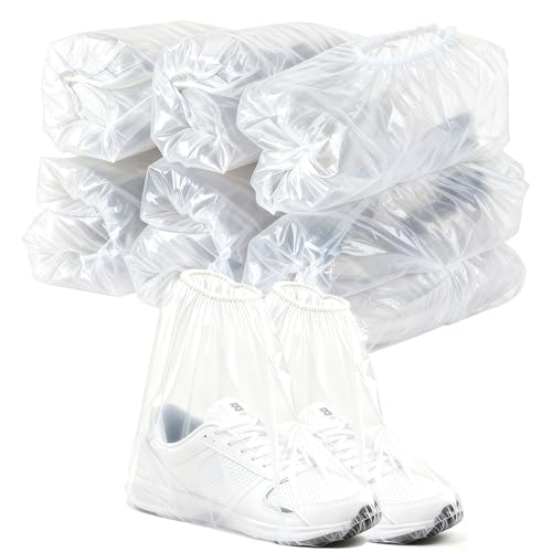 Gerhannery Cubrezapatos Desechables 20 Unidades (10 Pares) Cubrezapatos Impermeables Lluvia con Goma Elástica, Cubrezapatos de Plástico Unisex - Talla única