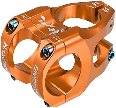 X AUTOHAUX CNC Aluminum Alloy 35mm Mountain Bike Stem for Most Bicycle Road Bike Mountain Bike Cycling Handlebar Accessories Orange