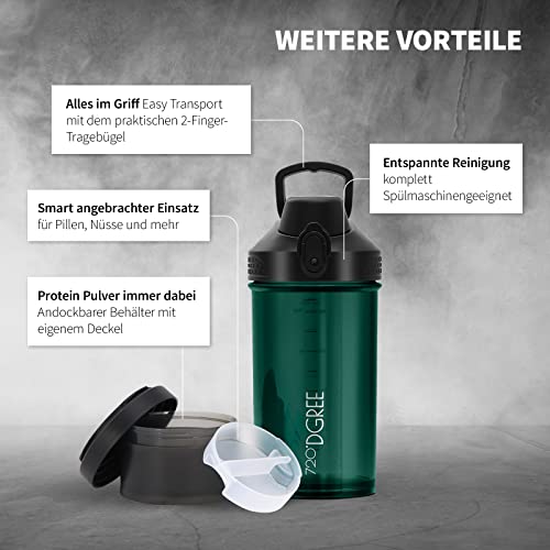 720°DGREE Fitness Shaker uberShaker - 550ml - Premium Eiwit Shaker met Poedercompartiment - Lekvrij, BPA Vrij - Shaker… - Image 4