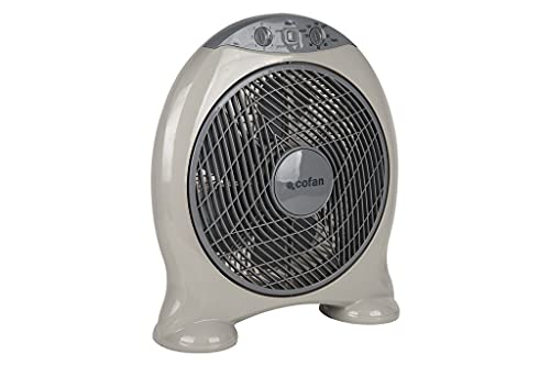 Cofan Ventilador con Temporizador | Modelo Cierzo | Medidas 39,6 x 15,5 x 45,5 | Color Beige Claro | Potencia de 50 W