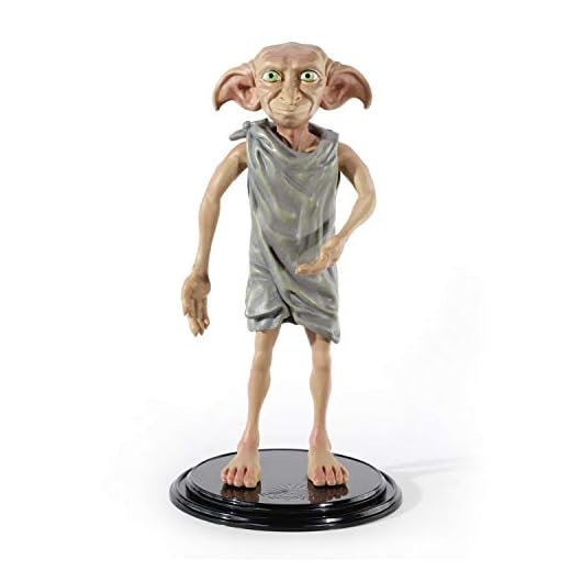 The Noble Collection Bendyfigs Dobby figur av officiellt licensierad 19 cm (7,5 tum) Harry Potter bendable Toys användbara samlardockor med stativ – för barn och vuxna