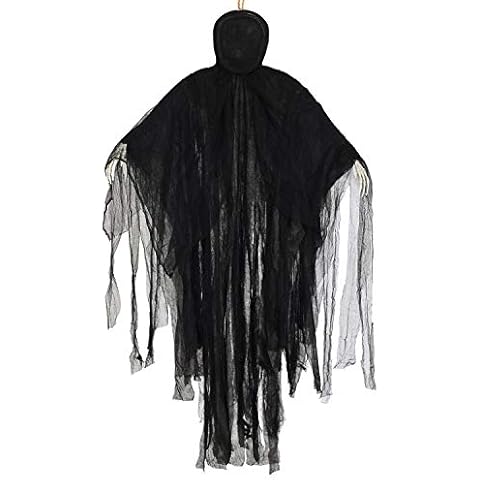 NEWBEA 5 Ft Halloween Decorations Outdoor Hanging Grim Reaper, Scary Creepy Faceless Ghost Large Life-Size Halloween Decor Prop Cover