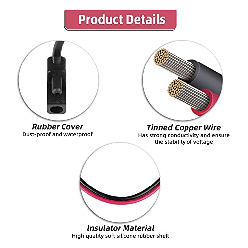 Vemote Solar Panel To Sae Adapter Cable 10Awg, Compatible With Mc4 Solar Connector, 50Amps For Solar Panels Rv Caravan Battery Charger Kit,With Sae Polarity Reverse Adapter (60Cm/2Ft) #TOP3