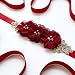 Haptian Para Mujer Elegante de Tres Flores Sash Rhinestone con Cuentas Cintura...