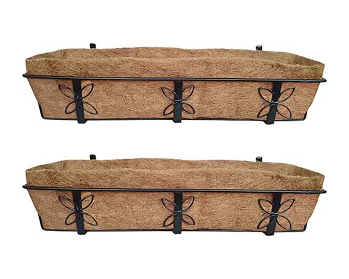 GARDEN KING 30 INCH Designer Wall Trough for Home & Garden Decoration, Natural Coir Trough for Indoor/Outdoor Plants (Black, set of 2 PCs) (B08KH7G8XJ) Amazon Price History, Amazon Price Tracker