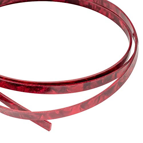 Musiclily 1650X6X1.5Mm Plastic Binding Purfling Strip For Acoustic Classical Guitar, Red Pearl #TOP3