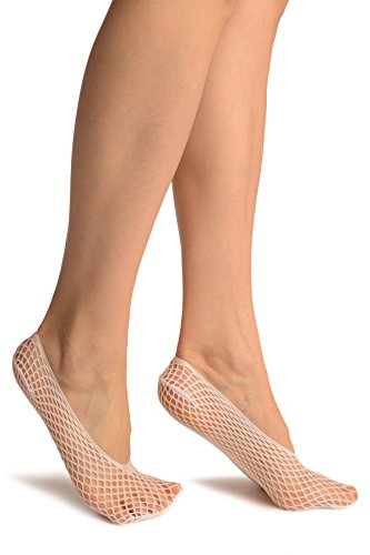 LissKiss White Thick Mesh Footies - Footsies Socks2