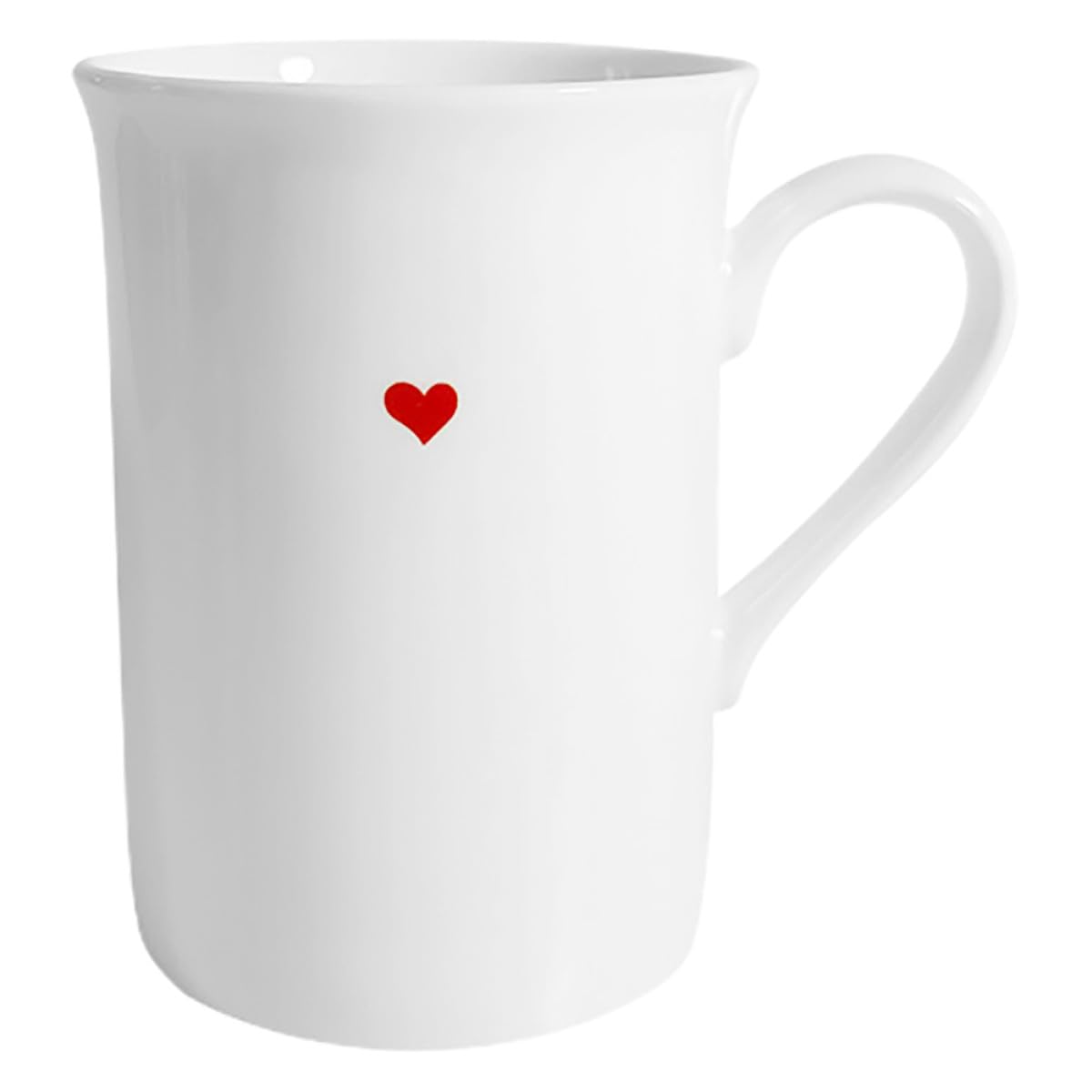 Red Heart Bone China Mug 290ml Ceramic Coffee Cup for Couples Small Porcelain Drinking Glass Suitable for Home and Tea Time