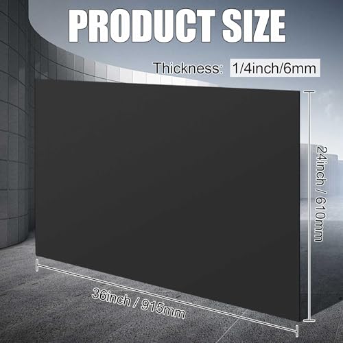 Image of Threehoney 1 Pcs Black HDPE Sheet 1 /4 inch Thick 24 x 36 Inch, HDPE Plastic Sheet High Density Polyethylene Board Flexible Solid Plastic Block for DIY Projects Crafts Machining Home