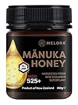 Melora Genuine Manuka Honey - 525 MGO, 250g - 15+ UMF - 100% Pure & Traceable High Strength Manuka from New Zealand