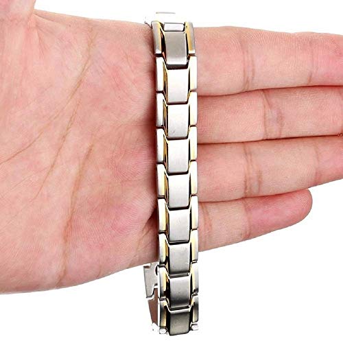 Image of University Trendz Stainless Steel Magnetic Bracelet for Men and Boys (Silver)