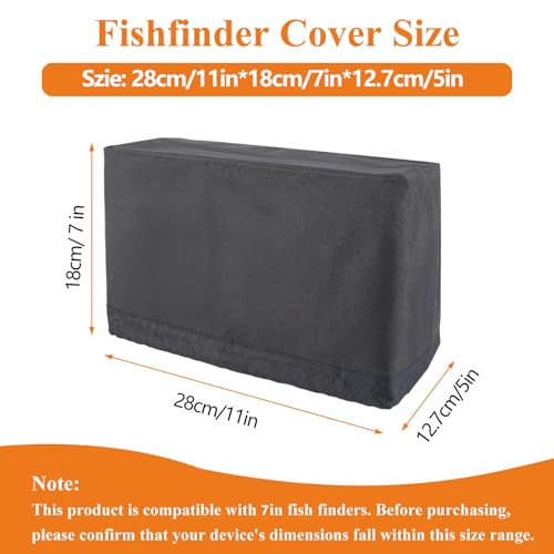 Image of Fishfinder Cover 3-10in,Depth Finder Oxford Fabric Waterproof Protection Accessories,for Hummingbird Lowrance Models,Protects Your Screen and Device from Sun Adverse Weather Damage Fishing