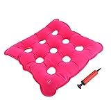 Cojín Almohadillas, Cojín Asiento Silla Portátiles Pieza Espuma Inflable Aire Transpirable Colchón Antiescaras Para Ruedas Presión Dolor úlceras Alivio Del Evita La Parte Inferior Sudorosa (Rosado)