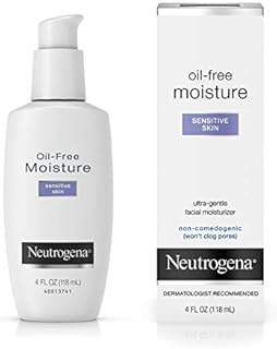 Neutrogena Oil-Free Daily Facial Moisturizer for Sensitive Skin, Ultra-Gentle & Lightweight Moisturizers Free of Fragrances & Dyes, 4 fl. oz