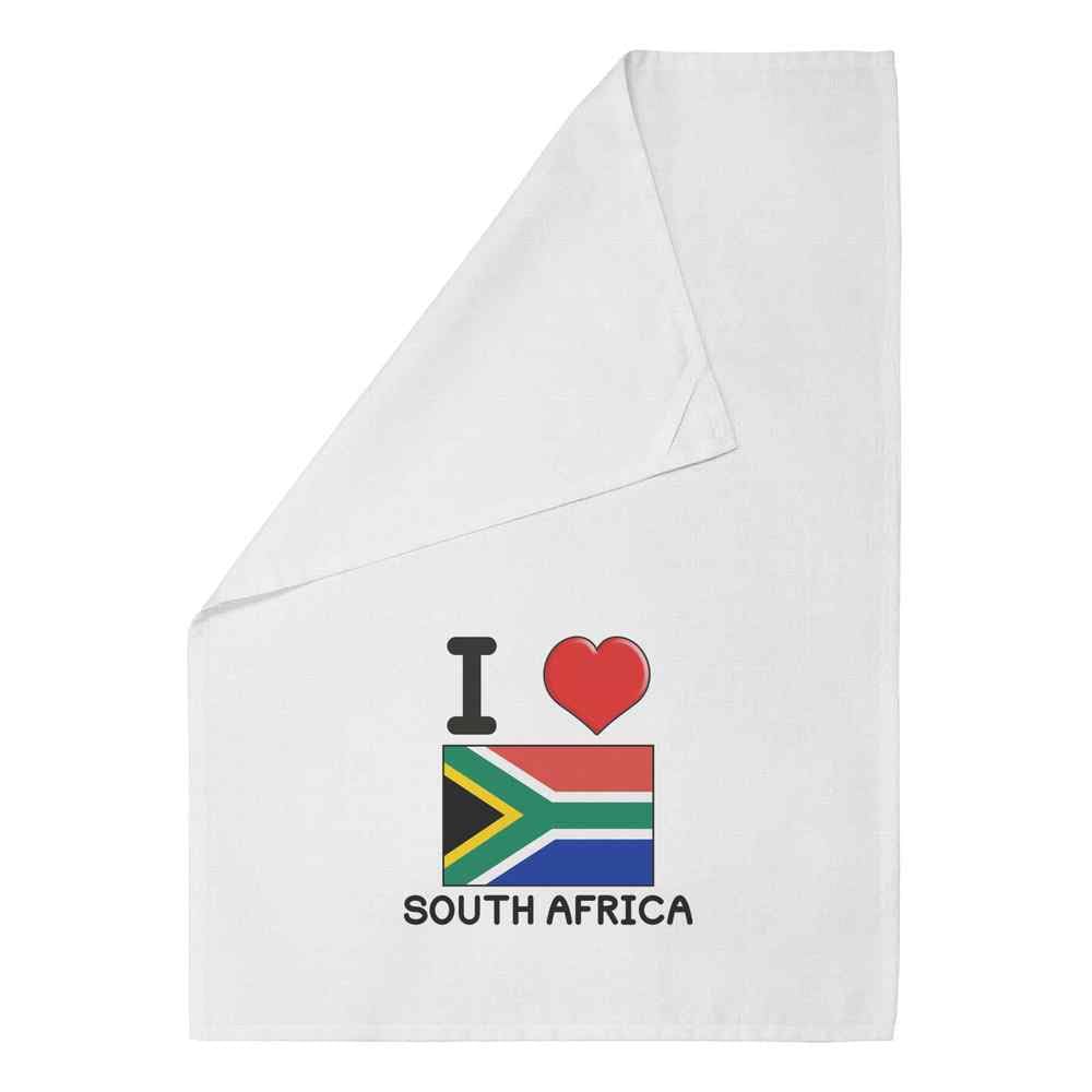 Azeeda 'I Love South Africa' White Cotton Tea Towel/Dish Cloth (TW00026376)