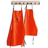 YOLOPLUS+ 2 Pack Cartoon Apron Cute Bear Parent and Child Apron,Father Mother Son Daughter Matching
