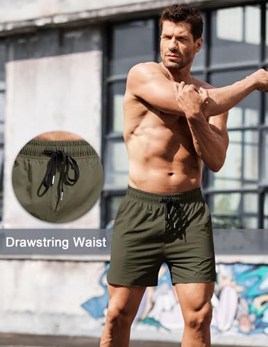 COOFANDY Men's Running Athletic Shorts 5 Inch 2 Pack Gym Workout Shorts Fitted Exercise Hiking Shorts with Zipper Pocket4