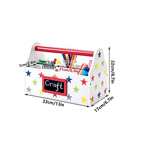 Mkmkl Portable Kids Bookshelf Picture Book Bookcase, Wooden Table Top Shelf Storage Box -3 Storage Boxes, Removable Table Storage Cubby, Five-Pointed Star Pattern,D,13X6.7X8.7In #TOP1