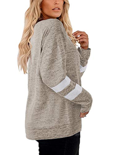 DOLNINE Plus Size Shirts for Women 4X Long Sleeve Winter Tunic Tops Khaki-28W