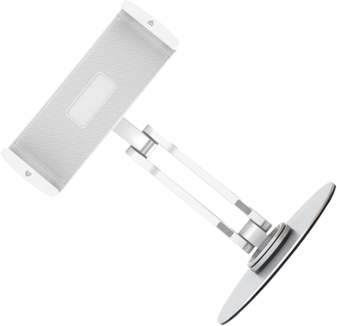 FUOYLOO Adjustable Aluminum Alloy Tablet Stand Foldable Desktop Holder with 3-Degree Rotation for Home and Office, Portable Silver Tablet Bracket Compatible with T650 Clamp