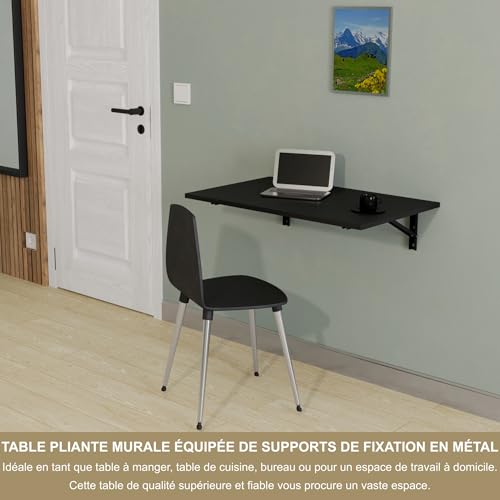 Montage mural polyvalent pour la table pliante 80x50 cm KDR noire compacte - 4