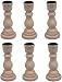 Creative Hobbies 4 Inch Tall Unfinished Wooden Candlesticks With Metal Candle Holder Cup Center - Wholesale Pack of 6