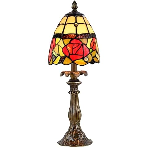 Dale Tiffany TA70711 Enid Table Lamp, Antique Brass and Art Glass Shade, 16.00x5.75x5.75 Cover