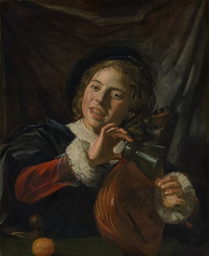 Tableau Frans Hals Garçon avec un luth affiche dart mural vintage 60x90cm