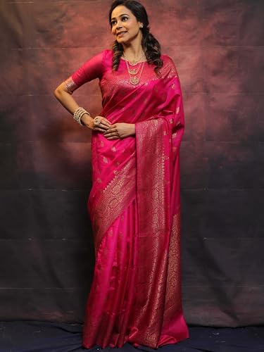 Image of Sugathari Women's Banarasi Saree Pure Kanjivaram Silk Saree Soft new ladies 2025 Design Wear Pattu Sarees Sadi Party Sari collections With Blouse Piece (San Pari-223)