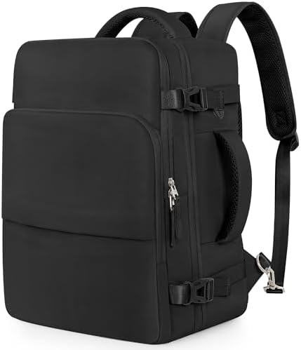 Hanples Unisex Laptop Backpack, Black, 16 Inch Laptop and iPad Compartment, Suitable for Air Travel