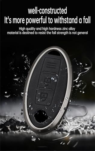 Boîtier usé ? Coque de clé Nissan en cuir gris 2 boutons pour Rogue, Maxima, Altima - 7