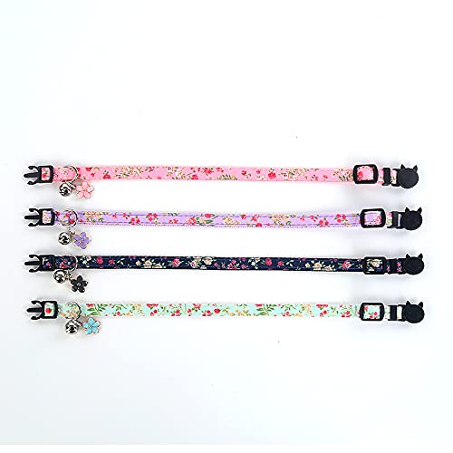 Yizepet Breakaway Cat Collar With Bell, 4 Pack Safety Adjustable Cat Collars Set #TOP4