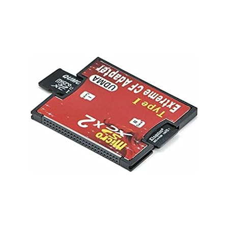 QUMOX Dual Port Micro SD/SDXC TF to Compact Flash CF Type 1 Memory Card Reader Adapter
