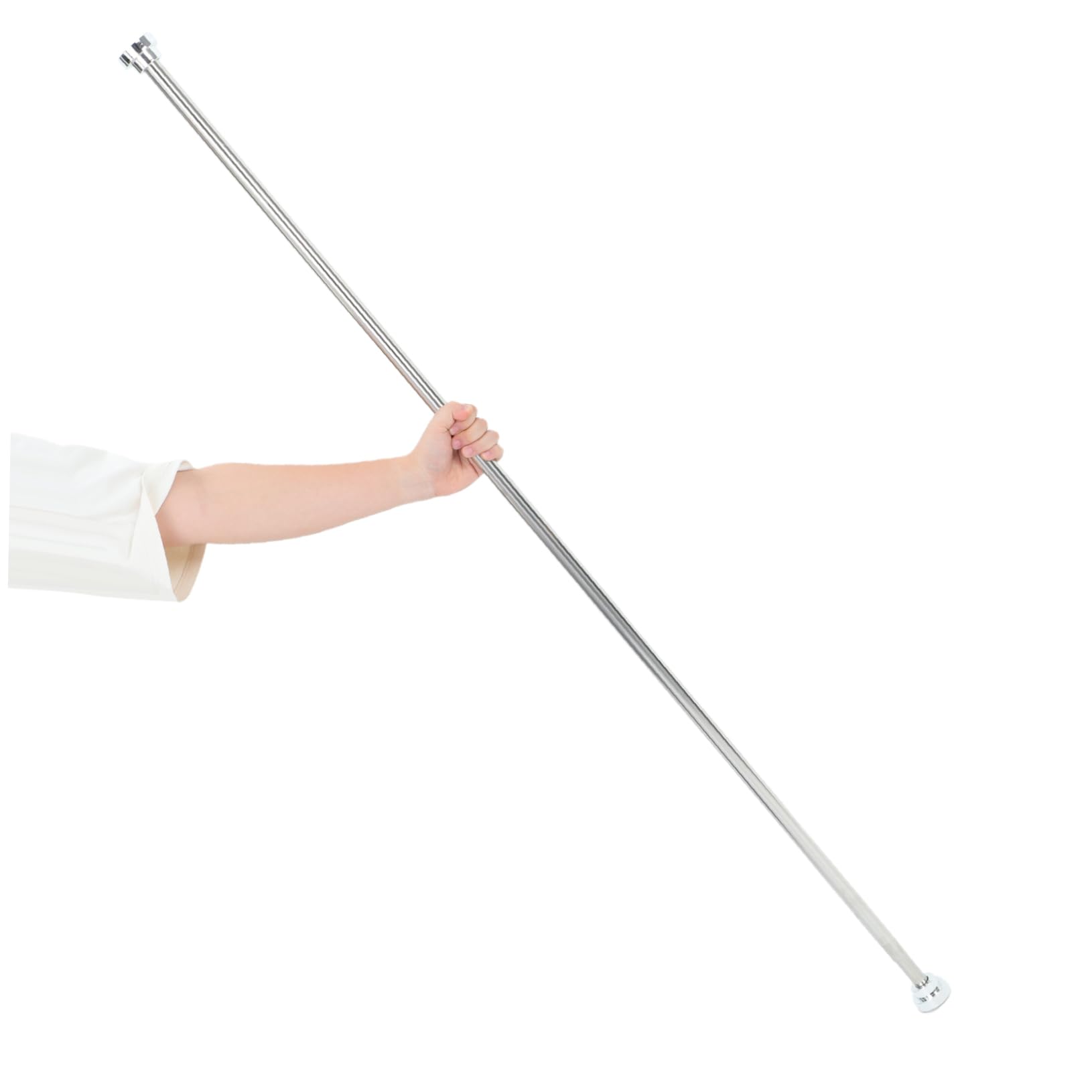 Tringle à Rideau de Bain Télescopique Réglable en Acier Inoxydable | Perçage, Longueur 155 à 260cm, Argenté, pour Bain et Rangement Domestique