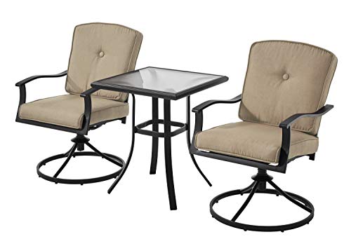 Mainstay' Patio Bistro Set Seats 2 Cushioned...