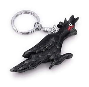 Schwarzer Kakadu aus Holz, Papagei Vogel Schl&uuml;sselring | Geschenk-Schl&uuml;sselanh&auml;nger