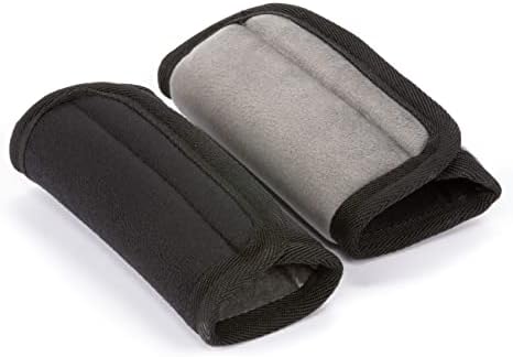 Diono Soft Wraps Car Seat Straps, Shoulder Pads for Baby, Infant, Toddler, 2 Pack Reversible Soft Seat Belt Cushion and Stroller Harness Covers Helps Prevent Strap Irritation, Black