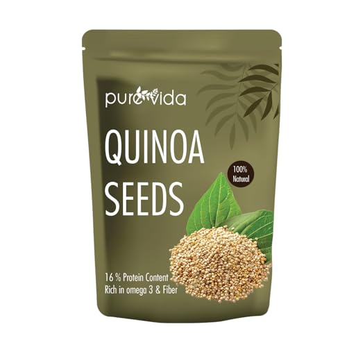 Image of Purevida Premium Quinoa Seeds 450g | 100% Wholegrain Superfood | High in Protein, Fiber & Essential Nutrients | Gluten-Free Ideal for Weight Management | Perfect for Salads, Breakfast & Healthy Meals